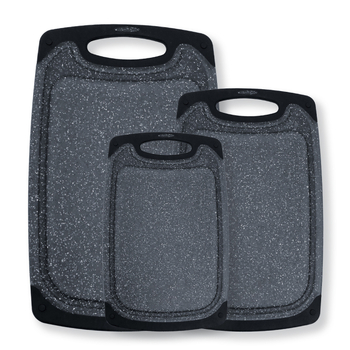 Σετ τριών πλαστικών σανίδων κοπής με μαρμάρινο σχέδιο, διπλής όψης, αντιολισθητικές, παχύτερες, κατασκευασμένες από PP+καουτσούκ πλαστικό