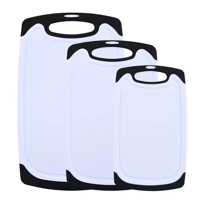 Σετ τριών πλαστικών σανίδων κοπής με μαρμάρινο σχέδιο, διπλής όψης, αντιολισθητικές, παχύτερες, κατασκευασμένες από PP+καουτσούκ πλαστικό