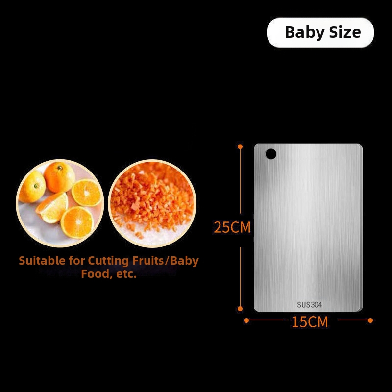 Διπλής όψεως σανίδα κοπής από ανοξείδωτο χάλυβα 316, αντιβακτηριακή και ανθεκτική στη μούχλα, για οικιακή κουζίνα