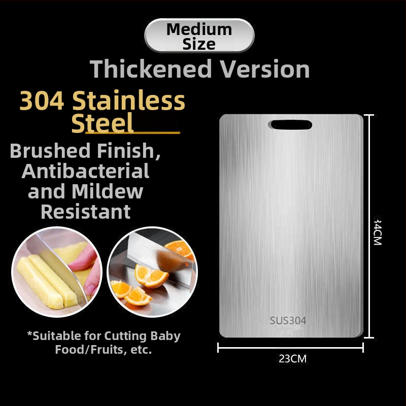 Διπλής όψεως σανίδα κοπής από ανοξείδωτο χάλυβα 316, αντιβακτηριακή και ανθεκτική στη μούχλα, για οικιακή κουζίνα