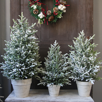 Mini Kalėdų eglutės papuošalas, purškiamas sniegas, šviesinantis, PVC, Skandinavijos stilius, vitrinos ir stalo dekoras