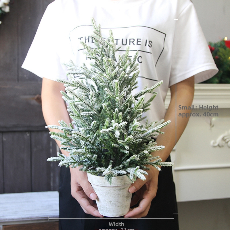 Mini Kalėdų eglutės papuošalas, purškiamas sniegas, šviesinantis, PVC, Skandinavijos stilius, vitrinos ir stalo dekoras