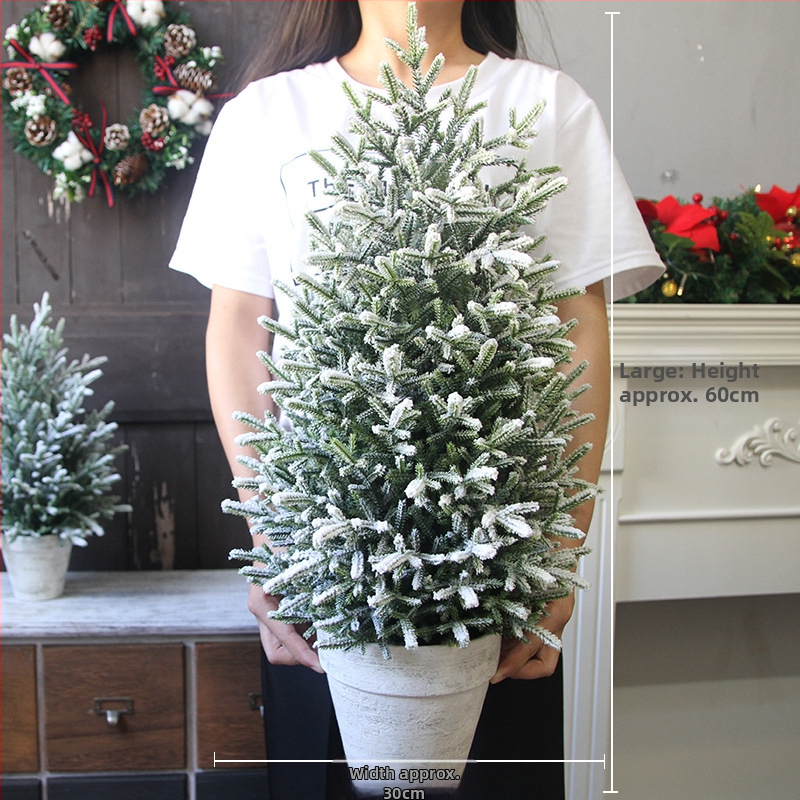 Mini Kalėdų eglutės papuošalas, purškiamas sniegas, šviesinantis, PVC, Skandinavijos stilius, vitrinos ir stalo dekoras