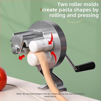 Chef rankinė makaronų mašina, aliuminio lydinys, DIY formoms, privatios etiketės galimybė