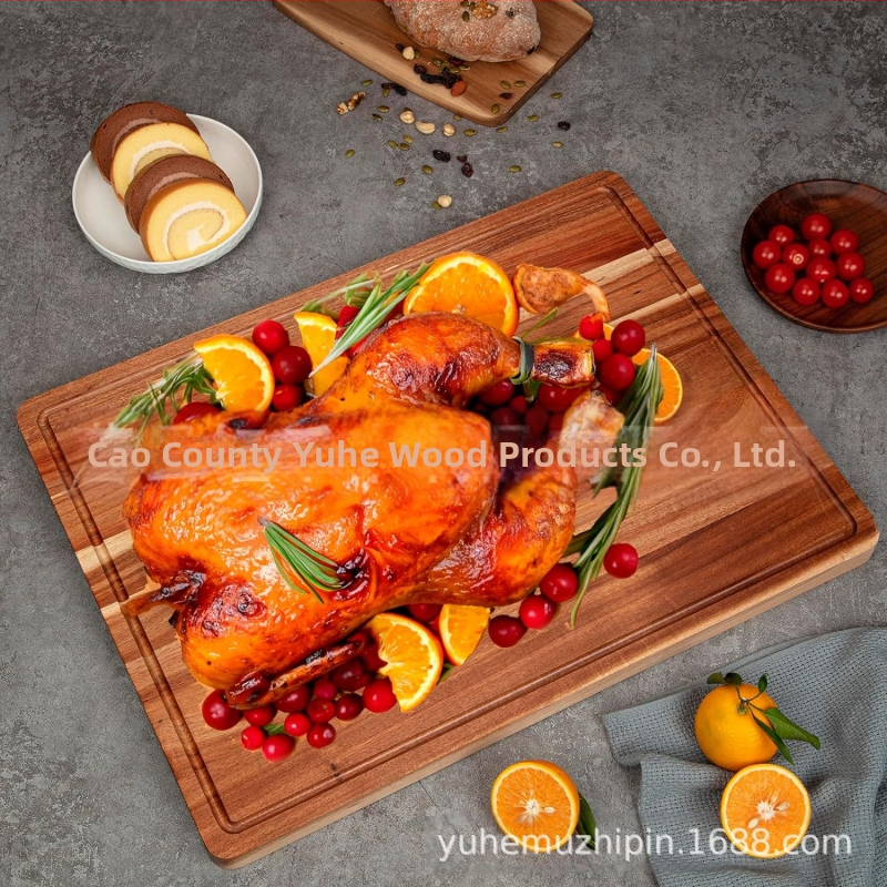 Дъска за сирене и поднос за сервиране, дървена, двустранна, бактериостатична, модерна простота