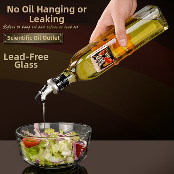 Γυάλινο δοχείο λαδιού με αυτόματη λειτουργία καπακιού – διαρροή-προστατευμένο δοχείο καρυκεύματος κουζίνας
