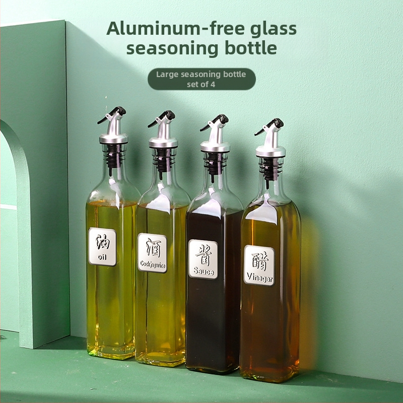 Üvegből készült olajtartó automatikus zárófedelekkel – szivárgásmentes fűszertartó a konyhához