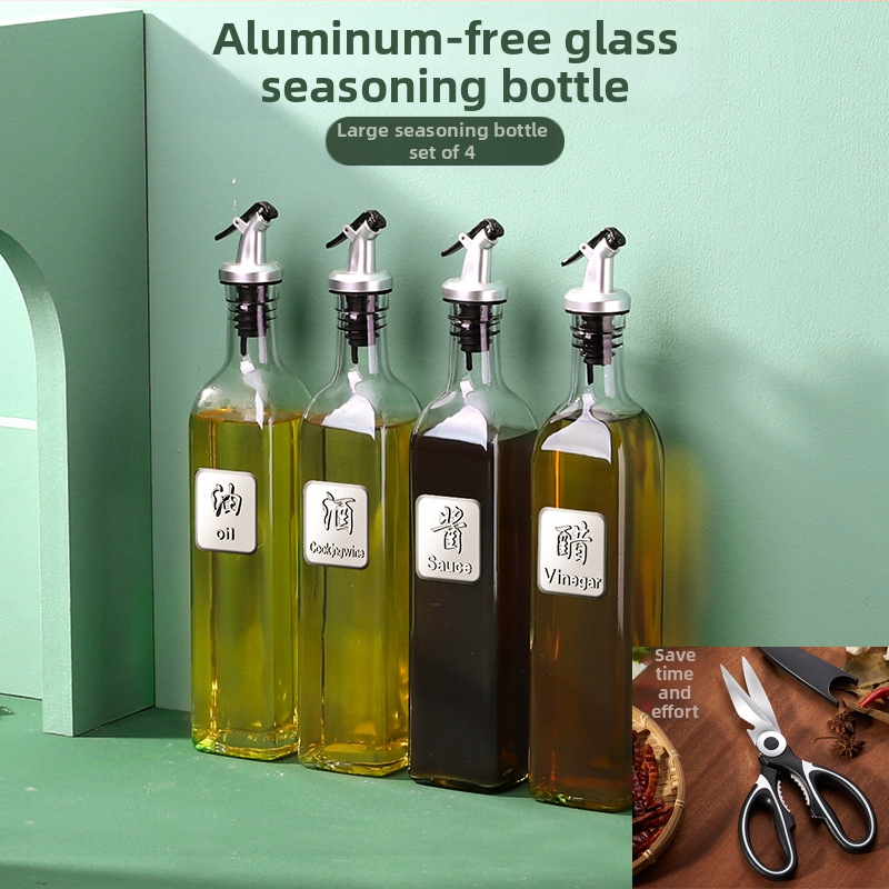 Üvegből készült olajtartó automatikus zárófedelekkel – szivárgásmentes fűszertartó a konyhához