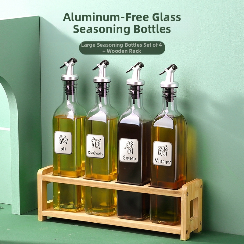 Üvegből készült olajtartó automatikus zárófedelekkel – szivárgásmentes fűszertartó a konyhához