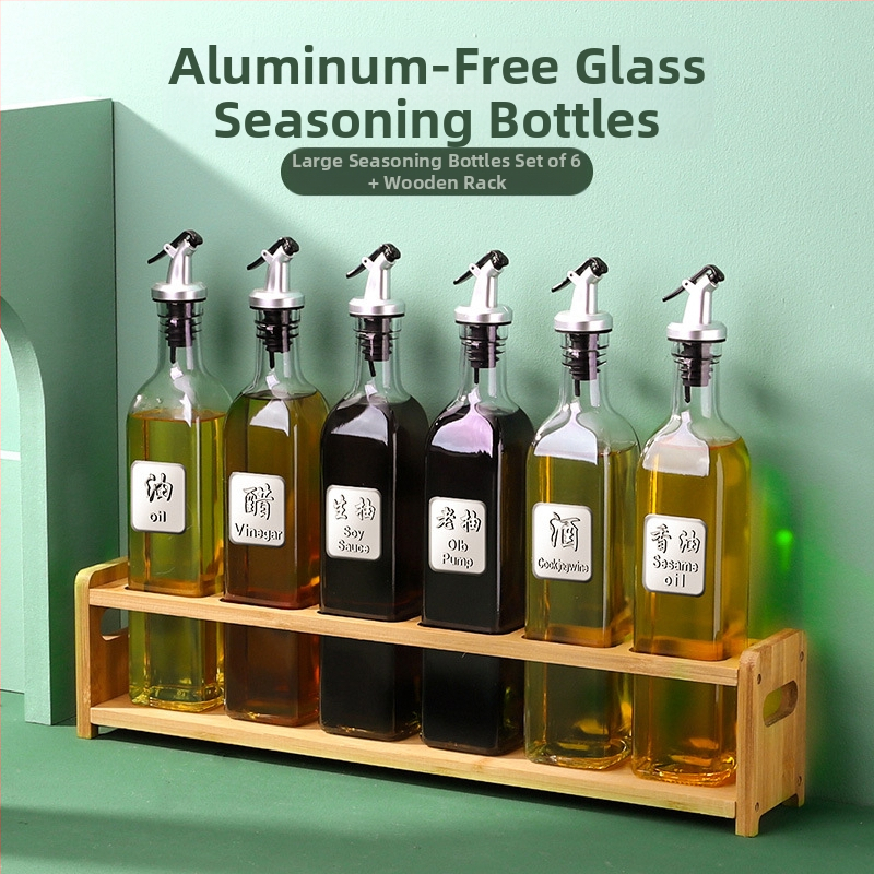 Üvegből készült olajtartó automatikus zárófedelekkel – szivárgásmentes fűszertartó a konyhához