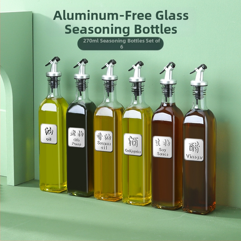 Üvegből készült olajtartó automatikus zárófedelekkel – szivárgásmentes fűszertartó a konyhához