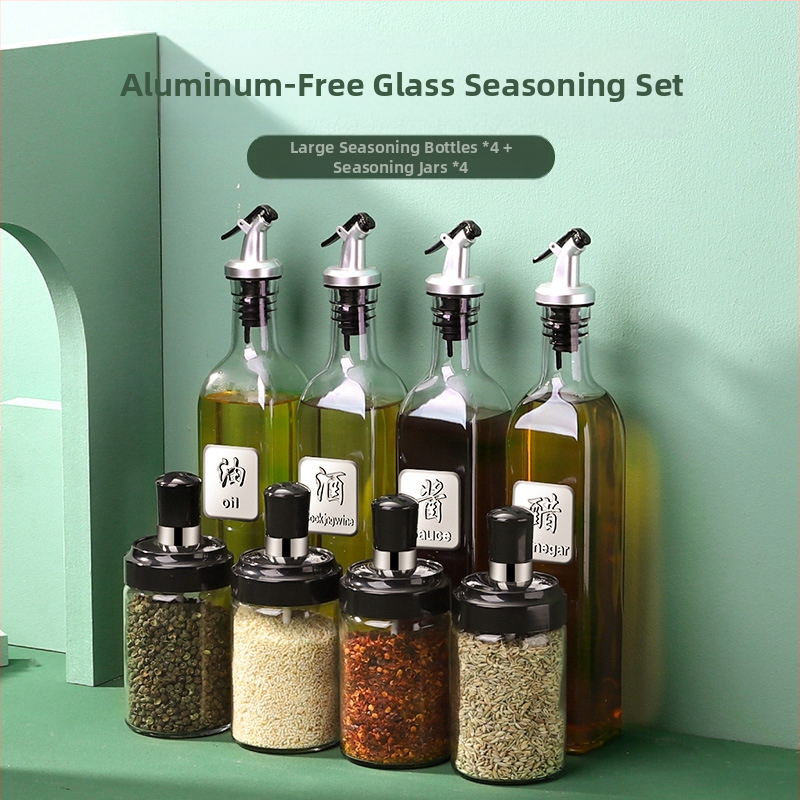 Üvegből készült olajtartó automatikus zárófedelekkel – szivárgásmentes fűszertartó a konyhához