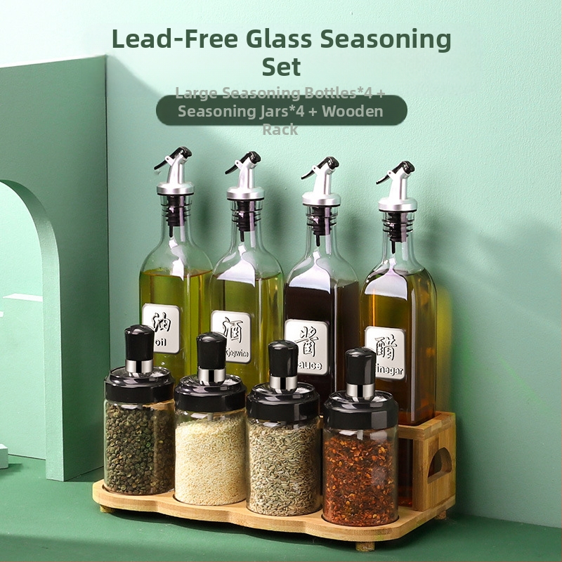 Üvegből készült olajtartó automatikus zárófedelekkel – szivárgásmentes fűszertartó a konyhához