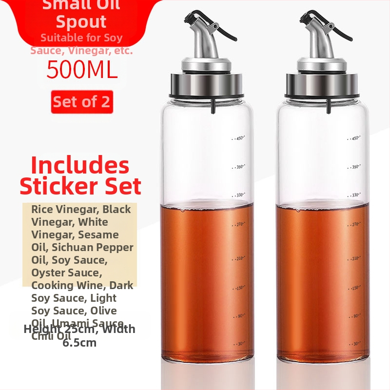 Üvegből készült olajtartó automatikus zárófedelekkel – szivárgásmentes fűszertartó a konyhához