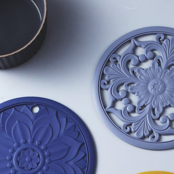 Πάτος κατσαρόλας από σιλικόνη με διάτρητο ανθώδες μοτίβο, στρογγυλό σχήμα, κινεζικού στυλ