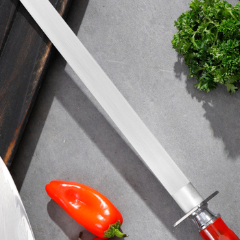 Shunguan peilių šlifuojimo lazdelė – aukštos anglies plienas, šiuolaikinis minimalistinis dizainas, rankinis naudojimas, pritaikomas, logotipo spausdinimas įmanomas (Medžiaga: aukštos anglies plienas; Dizainas: šiuolaikinis minimalistinis dizainas; Naudoji