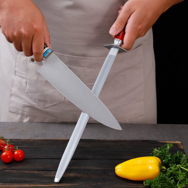 Shunguan peilių šlifuojimo lazdelė – aukštos anglies plienas, šiuolaikinis minimalistinis dizainas, rankinis naudojimas, pritaikomas, logotipo spausdinimas įmanomas (Medžiaga: aukštos anglies plienas; Dizainas: šiuolaikinis minimalistinis dizainas; Naudoji