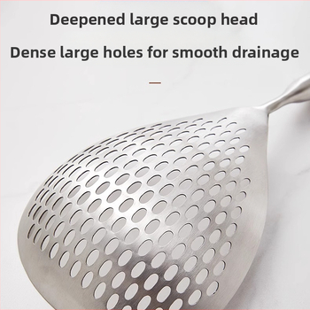 304 nerūdijančio plieno sietinis šaukštas makaronams ir koldūnams, su nerūdijančio plieno rankena