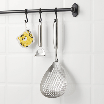 304 nerūdijančio plieno sietinis šaukštas makaronams ir koldūnams, su nerūdijančio plieno rankena