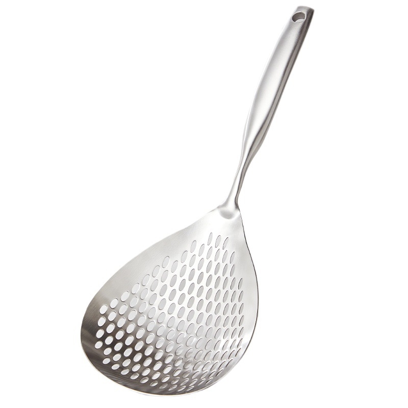 304 nerūdijančio plieno sietinis šaukštas makaronams ir koldūnams, su nerūdijančio plieno rankena