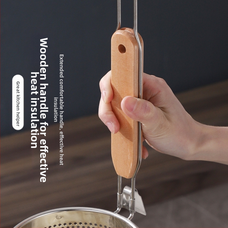 Стоманена кошница за пържене и цедка за нудели – антихлъзгаща се, защита срещу изгаряния, модерен стил