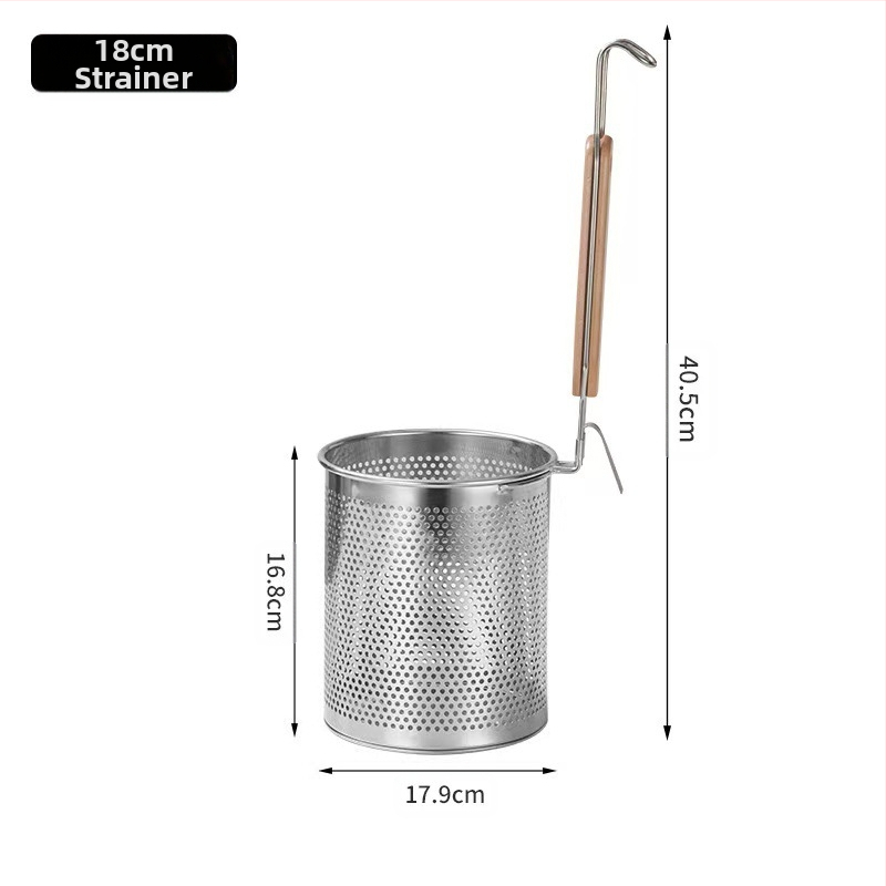 Nerūdijančio plieno kepimo krepšelis ir makaronų sietelis – neslidus, apsauga nuo nudegimų, modernus paprastas stilius