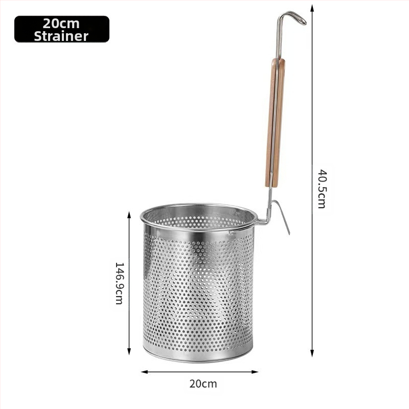 Nerūdijančio plieno kepimo krepšelis ir makaronų sietelis – neslidus, apsauga nuo nudegimų, modernus paprastas stilius