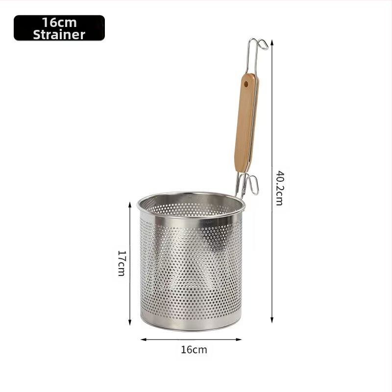 Nerūdijančio plieno kepimo krepšelis ir makaronų sietelis – neslidus, apsauga nuo nudegimų, modernus paprastas stilius