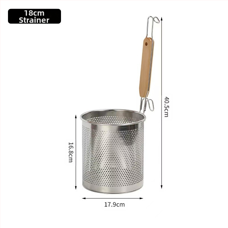 Nerūdijančio plieno kepimo krepšelis ir makaronų sietelis – neslidus, apsauga nuo nudegimų, modernus paprastas stilius