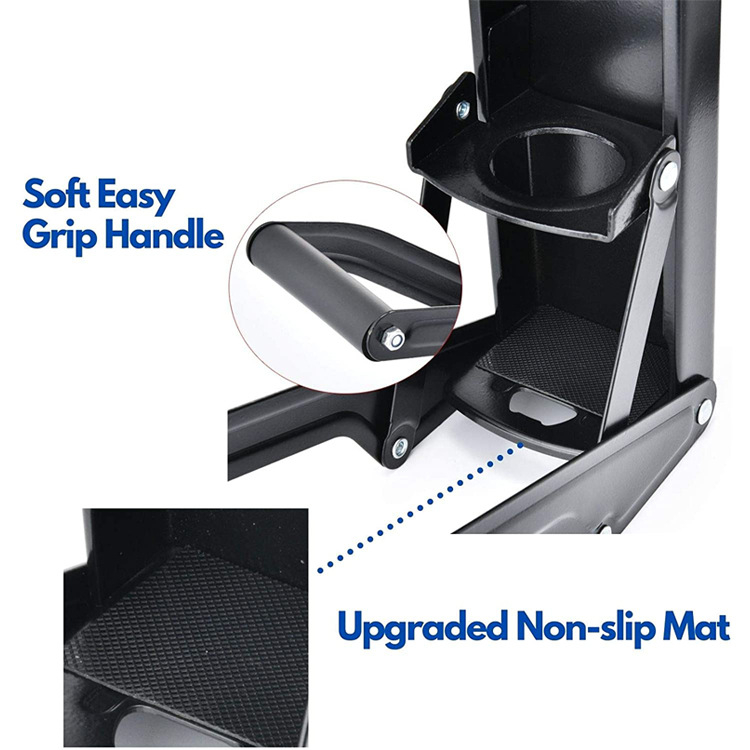 Ant sienos montuojamas skardinių presas su rankiniu veikimu — Bosino Can Press, geležies konstrukcija, modernus stilius, logotipo spauda