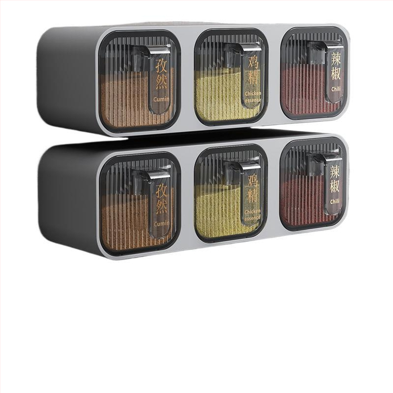 Box na koreniny na stenu s dizajnom zásuvky, plastový, pre pevné koreniny, kuchynský organizér