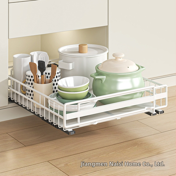 Μεταλλικό ράφι τοίχου κουζίνας με τηλεσκοπικό συρόμενο μηχανισμό για μπουκάλια μπαχαρικών και μικροαντικείμενα