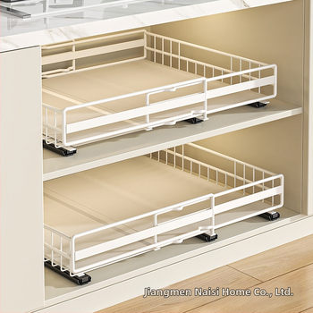 Μεταλλικό ράφι τοίχου κουζίνας με τηλεσκοπικό συρόμενο μηχανισμό για μπουκάλια μπαχαρικών και μικροαντικείμενα