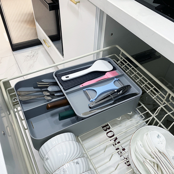 Αναδιπλούμενος οργανωτής σε συρτάρι για μαχαιροπήρουνα – υλικό PP, διαμερίσματα για μαχαίρια, πιρούνες, κουτάλια και ξυλάκια