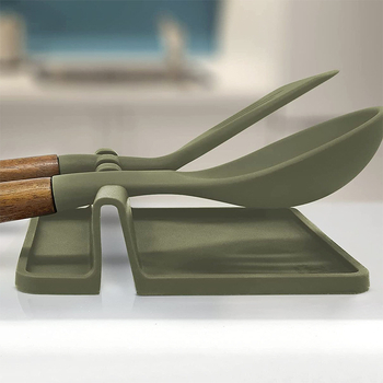 Ράφι σιλικόνης για κουζινικά είδη με βάση για κουτάλι και θήκη σπατουλας, πολυχρηστικό, αποσπώμενο, χωρίς εγκατάσταση