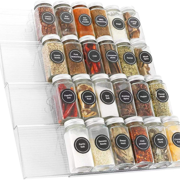 Ράφι μπαχαρικών σε στυλ σκάλα, πλαστικό, διώροφο, για τοποθέτηση στο δάπεδο, κουζίνα