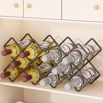 Ραφιέρα κρασιού για γραφείο, 3 επίπεδα, μεταλλικό σχέδιο, μοντέρνο μινιμαλιστικό ευρωπαϊκό στυλ