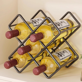 Ραφιέρα κρασιού για γραφείο, 3 επίπεδα, μεταλλικό σχέδιο, μοντέρνο μινιμαλιστικό ευρωπαϊκό στυλ