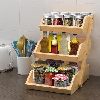 Πολυεπίπενο ξύλινο καλάθι αποθήκευσης για την κουζίνα – πολυλειτουργικός οργανωτής φρούτων και λαχανικών