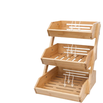 Πολυεπίπενο ξύλινο καλάθι αποθήκευσης για την κουζίνα – πολυλειτουργικός οργανωτής φρούτων και λαχανικών