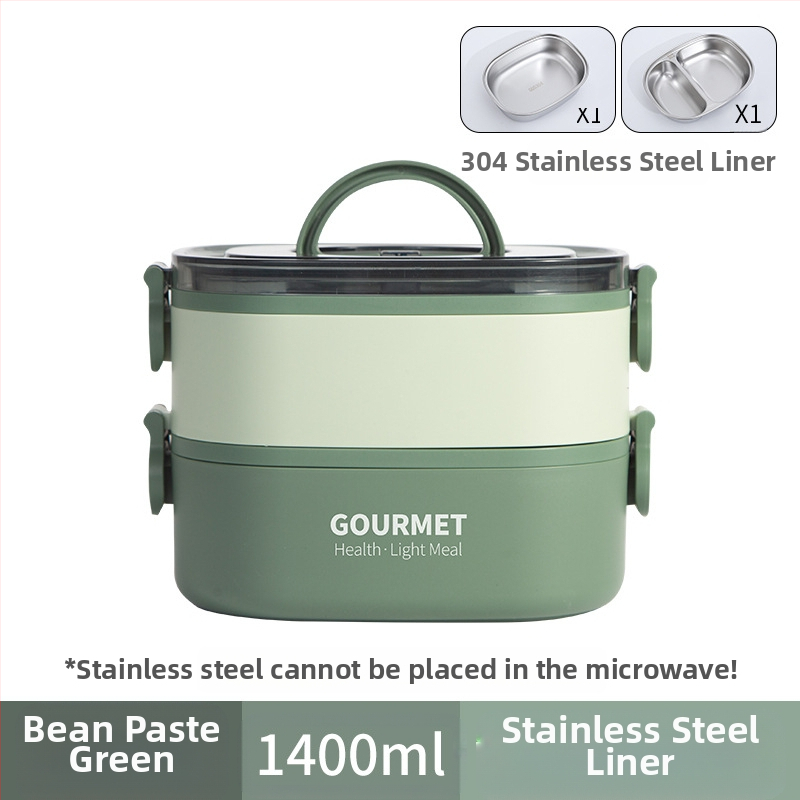 Plastmasas pusdienu kastīte, trīs slāņu izolācija, kvadrāta forma, tilpums 0.8–2 L, nav piemērota mikroviļņu krāsnij.