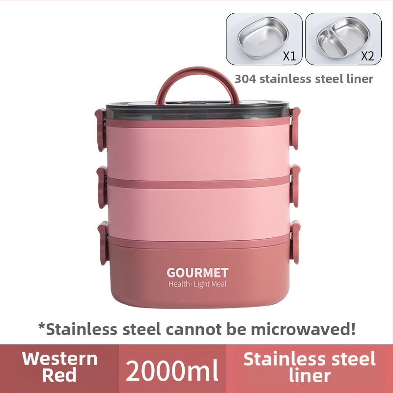 Plastmasas pusdienu kastīte, trīs slāņu izolācija, kvadrāta forma, tilpums 0.8–2 L, nav piemērota mikroviļņu krāsnij.