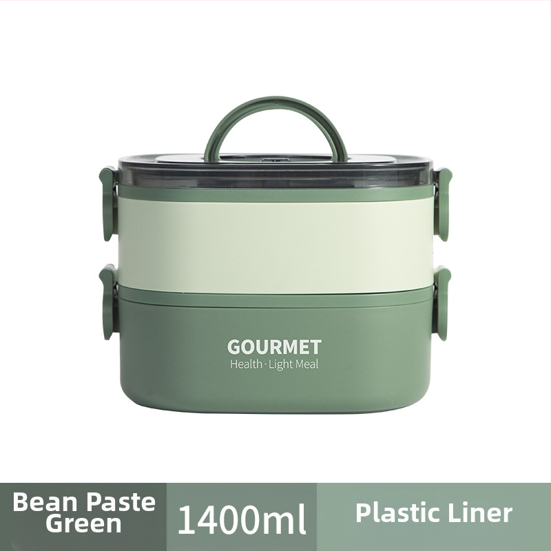 Plastmasas pusdienu kastīte, trīs slāņu izolācija, kvadrāta forma, tilpums 0.8–2 L, nav piemērota mikroviļņu krāsnij.