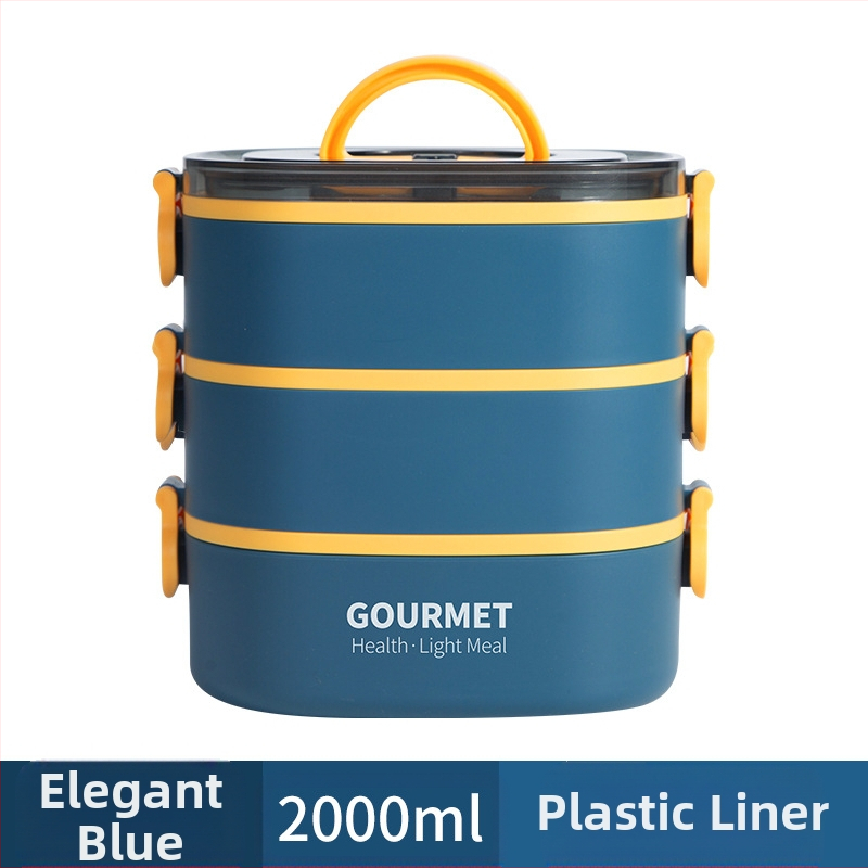 Plastmasas pusdienu kastīte, trīs slāņu izolācija, kvadrāta forma, tilpums 0.8–2 L, nav piemērota mikroviļņu krāsnij.