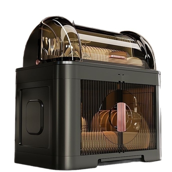 Πλαστικό ράφι αποστράγγισης για πιάτα, τριών επιπέδων, κρεμαστό στον τοίχο, με καπάκι