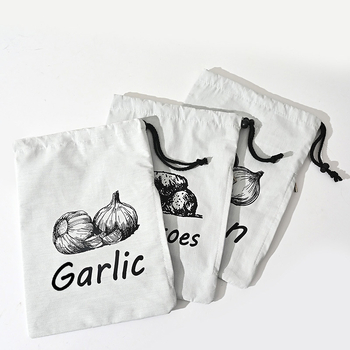 Vászon tároló táska kötős zárással — logó nyomtatás, szitanyomtatás, tömeg 70 g, stil zsebes táska