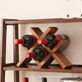 Ξύλινο επιτραπέζιο ραφιέρα κρασιού, νέο κινεζικό στυλ, 2-επίπεδη προβολή, οικιακή αποθήκευση