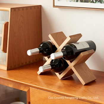 Ξύλινο επιτραπέζιο ραφιέρα κρασιού, νέο κινεζικό στυλ, 2-επίπεδη προβολή, οικιακή αποθήκευση