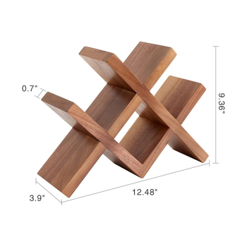 Ξύλινο επιτραπέζιο ραφιέρα κρασιού, νέο κινεζικό στυλ, 2-επίπεδη προβολή, οικιακή αποθήκευση