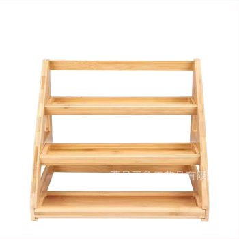 Ράφι μπαχαρικών από μπαμπού και ξύλο, επιτραπέζιος οργανωτής με γυάλινα βάζα, μονό επίπεδο, πολυχρηστικός
